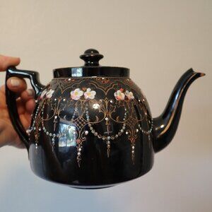 Antique/Vtg 1916-31 S Johnson Ltd Burslem Teapot Elegant Moriage Made In England
